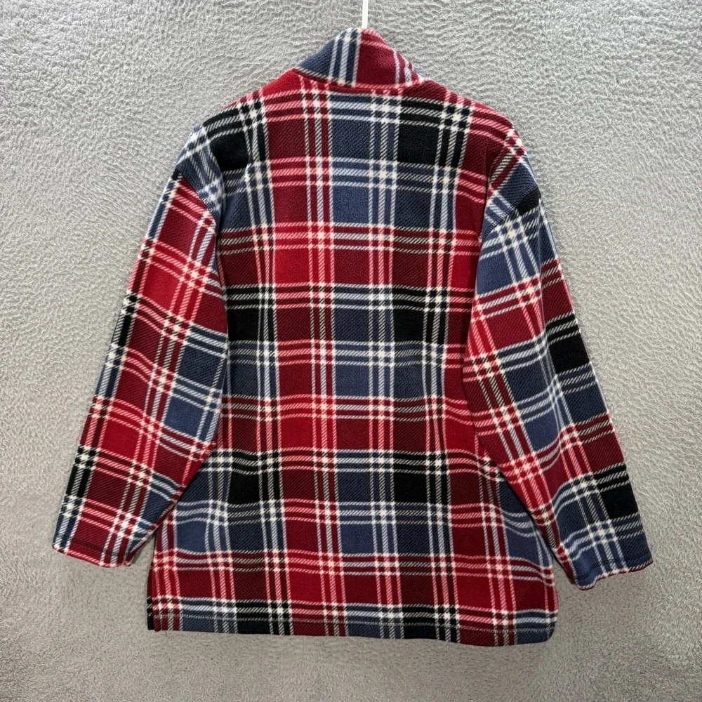Vintage Capacity Knits Sweater Womens Large Multicolor Plaid 1/4 Zip Sweatshirt‎